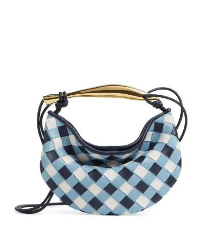Bottega Veneta Baby Lambskin Sardine Cross-body Bag In Blue