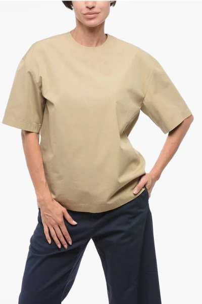 Bottega Veneta Back Buttoned Cotton Blend Blouse