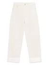 Bottega Veneta Women Back Print Straight Leg Jeans In Nude & Neutrals