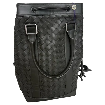 Pre-owned Bottega Veneta Backpack Dark Green Intrecciato Leather