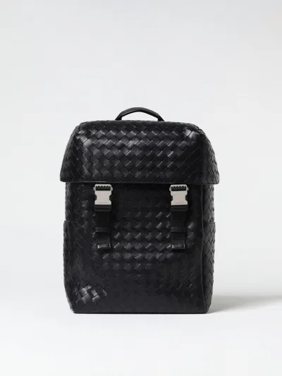Bottega Veneta Backpack In Woven Leather In Black