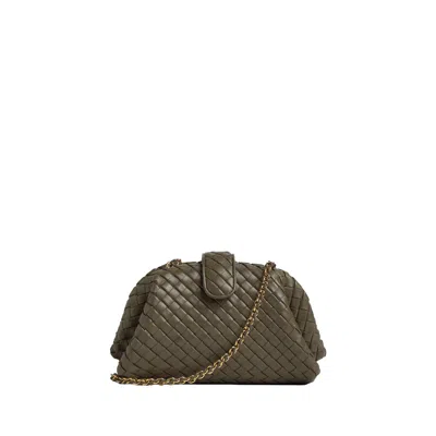 Bottega Veneta Lauren 1980 Small Leather Clutch In Green