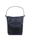 Bottega Veneta Men Bucket Intrecciato Biblioteca Leather Shoulder Bag In Multi