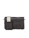 Bottega Veneta Dark Brown Cassette Shoulder Bag In Fondant Natural Silver