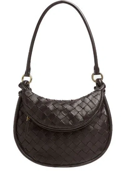 Bottega Veneta Brown Small Gemelli Shoulder Bag In 2190-fondant-m Brass