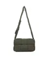 Bottega Veneta Medium Arco Padded Camera Bag In Olive-silver