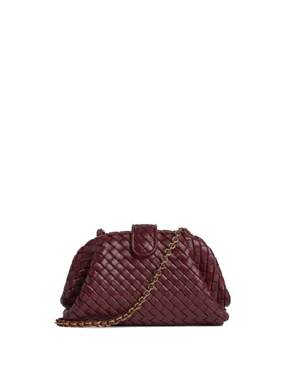 Bottega Veneta Mini Lambskin Lauren 1980 Clutch Bag In Red