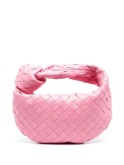 Bottega Veneta Micro Candy Jodie Woven Zipper Handbag In Pink