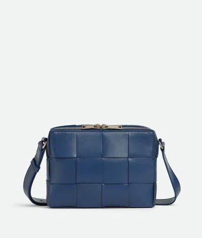 Bottega Veneta Navy Small Cassette Camera Bag In 4102 Cruisesilver