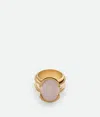 Bottega Veneta Bague Ellipse Petit Format In Pink Quartz