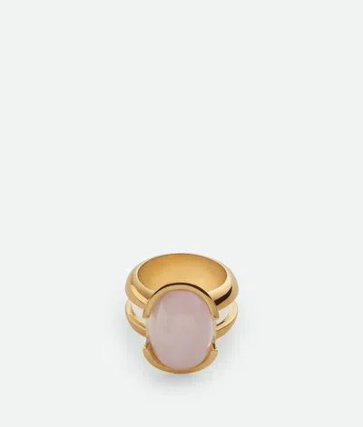 Bottega Veneta Bague Ellipse Petit Format In Pink Quartz