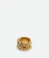 Bottega Veneta Intreccio Ring In Yellow Gold