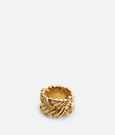 Bottega Veneta Intreccio Ring In Yellow Gold