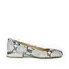Bottega Veneta Tower Python-print Ballerina Shoes In Green