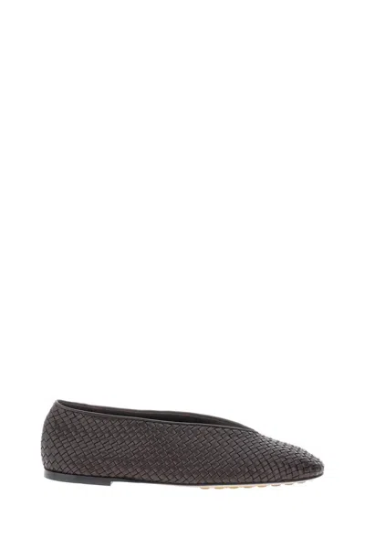 Bottega Veneta Ballerina Flats In Braided Leather In Black