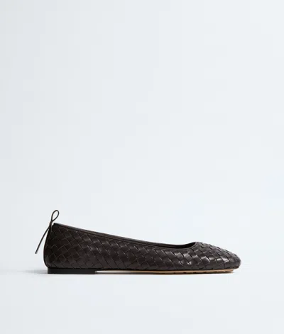 Bottega Veneta Women's Silenzio Dark Brown Woven Leather Loafers
