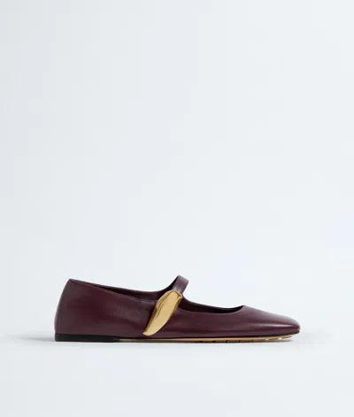 Bottega Veneta Charlotte Mary-jane Ballerina In Burgundy