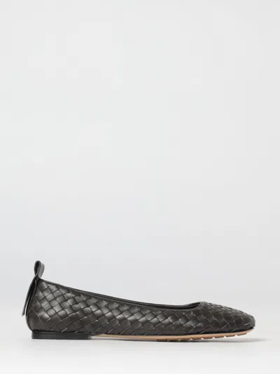 Bottega Veneta Charlotte Leather Ballerinas With Intrecciato Motif In Black