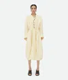 Bottega Veneta Light Cotton Twill Balloon Dress In Yellow