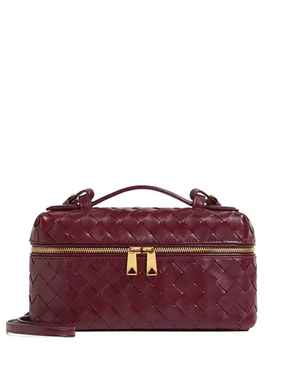 Bottega Veneta Bang Bang Braided Vanity Case Bags In Burgundy
