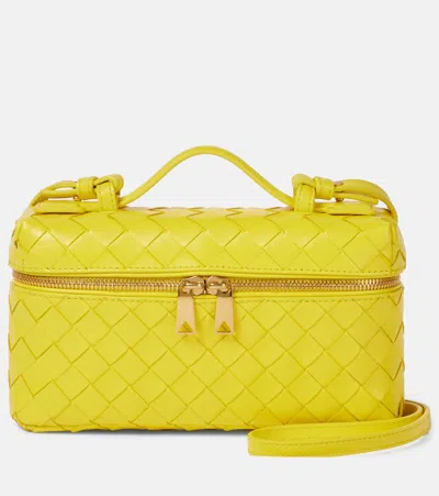 Bottega Veneta Bang Bang Intrecciato Leather Vanity Case In Yellow