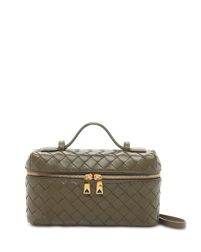 Bottega Veneta Bang Bang Intrecciato Leather Vanity Case In Green