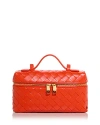 Bottega Veneta Vanity Case Intrecciato Leather Crossbody In Orange/gold