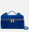 Bottega Veneta Bang Bang Vanity Mini Intrecciato Suede Tote In Blue