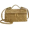 Bottega Veneta Bang Bang Intrecciato Suede Vanity Case In Nude