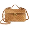 Bottega Veneta Bang Bang Intrecciato Suede Vanity Case In Gold
