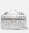 Bottega Veneta Bang Bang Vanity Intrecciato Distressed Metallic Leather Shoulder Bag In Metallic