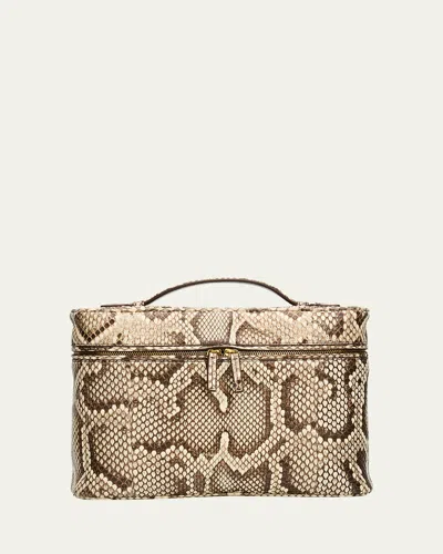 Bottega Veneta Bang Bang Python Top-handle Bag In Brown