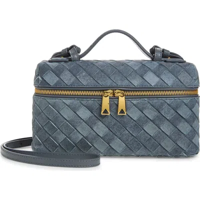 Bottega Veneta Bang Bang Suede Vanity Case Crossbody Bag In Gray