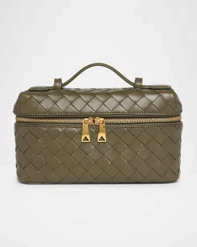 Bottega Veneta Bang Bang Intrecciato Leather Vanity Case In Green
