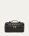 Bottega Veneta Bang Bang Vanity Intrecciato Leather Tote In Black Gold