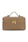 Bottega Veneta Womens Bang Bang Intrecciato Leather Vanity Case Pinecone-gold