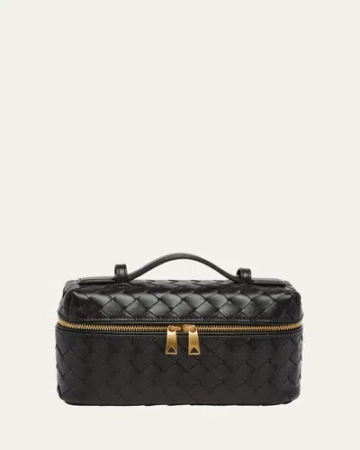 Bottega Veneta Bang Bang Vanity Intrecciato Leather Crossbody Bag In Black