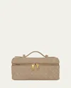 Bottega Veneta Bang Bang Vanity Intrecciato Suede Crossbody Bag In Sand