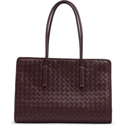 Bottega Veneta Barbara Intrecciato Leather Tote In Brown