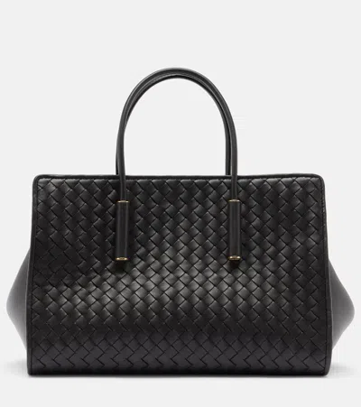 Bottega Veneta Barbara Small Intrecciato Leather Tote Bag In White