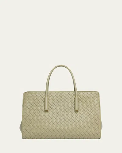 Bottega Veneta Barbara Small Leather Tote Bag In Green