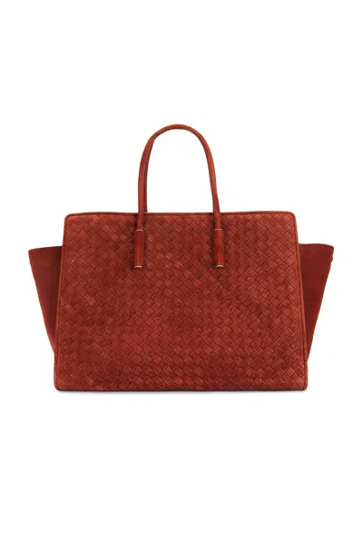 Bottega Veneta Barbara Tote Bag In Rust & Brass Vibrato