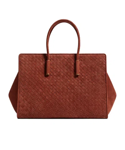 Bottega Veneta Barbara Tote In Rust