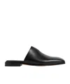 Bottega Veneta Leather Roma Slippers In Black