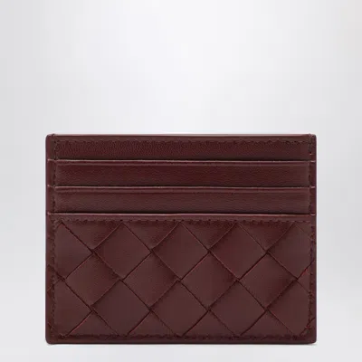 Bottega Veneta Barolo Color Card Holder In Intrecciato In Red