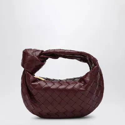 Bottega Veneta Women Mini Jodie Leather Handbag With Intrecciato Motif In Burgundy