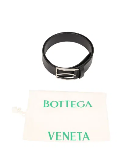 Pre-owned Bottega Veneta Basic Leather Belt In Black