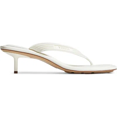 Bottega Veneta Bassam Kitten Heel Sandal In White