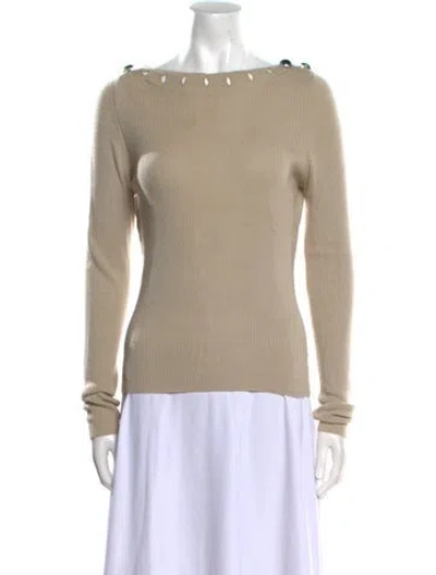 Pre-owned Bottega Veneta Bateau Neckline Sweater In Neutral