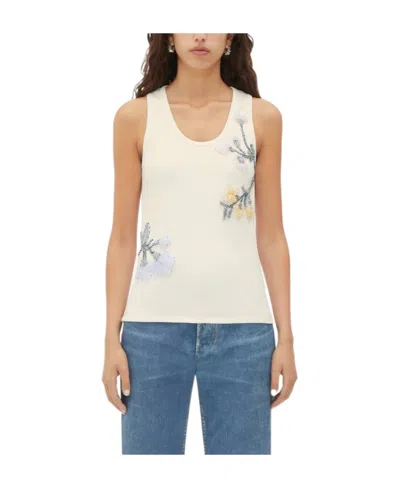BOTTEGA VENETA BOTTEGA VENETA FLORAL MOTIF EMBROIDERED TANK TOP